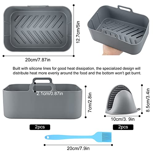Silicone Air Fryer Liner Set for Ninja Dual