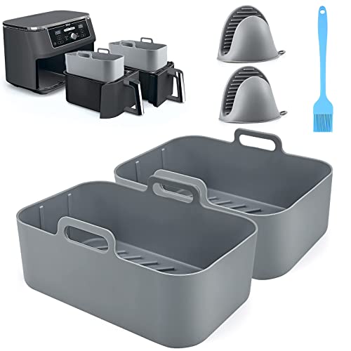 Silicone Air Fryer Liner Set for Ninja Dual