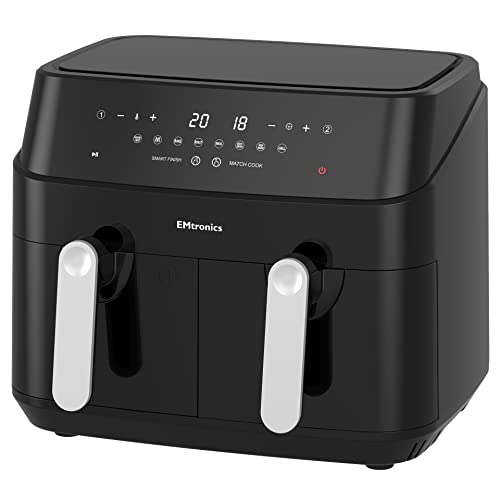 EMtronics EMAFDD9L Dual Air Fryer - Extra Large 9L