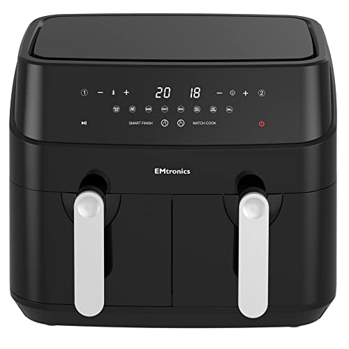 EMtronics EMAFDD9L Dual Air Fryer - Extra Large 9L