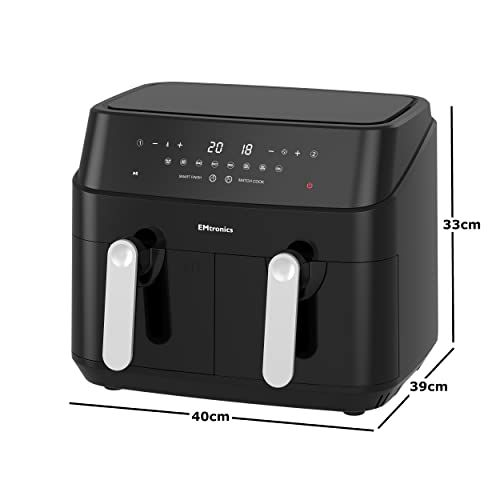 EMtronics EMAFDD9L Dual Air Fryer - Extra Large 9L