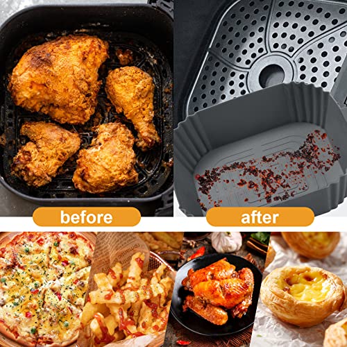 7.9Inch Silicone Air Fryer Pot Square Liners
