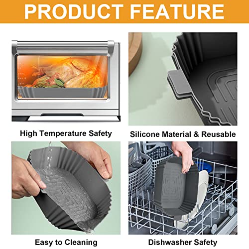 7.9Inch Silicone Air Fryer Pot Square Liners