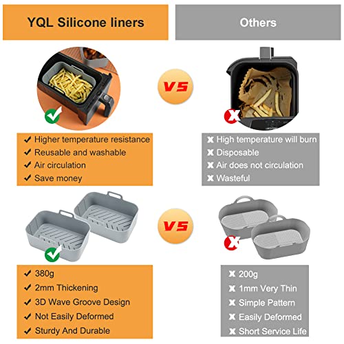Silicone Air Fryer Liners, 2PCS - Ninja/Instant Vortex/Salter