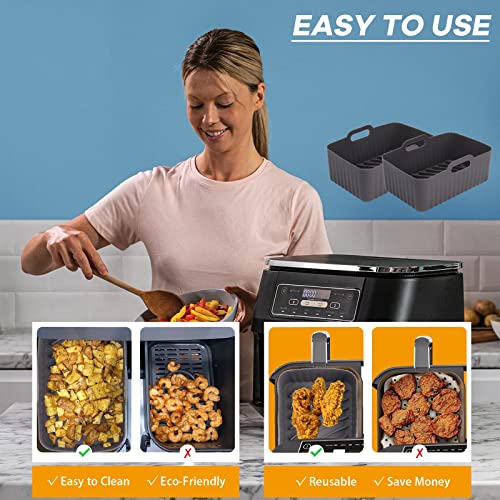 2 Pack Silicone Liners for Ninja Dual Air Fryer