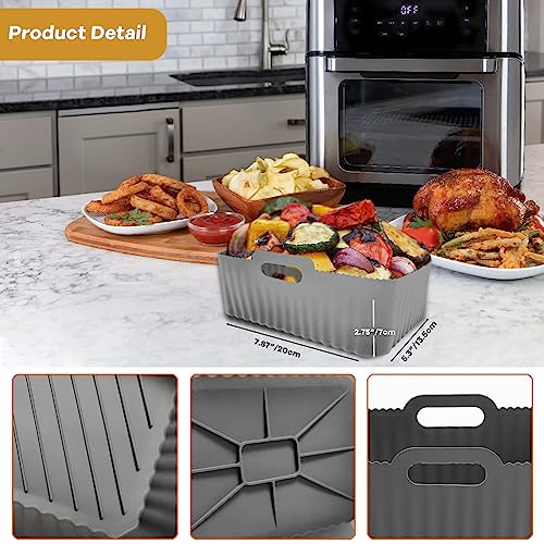 2 Pack Silicone Liners for Ninja Dual Air Fryer