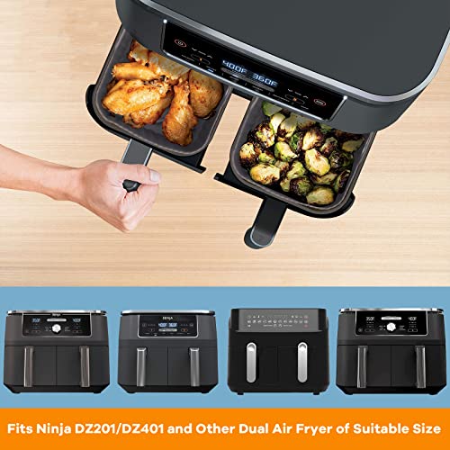 2 Pack Silicone Liners for Ninja Dual Air Fryer