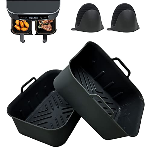 Large Silicone Air Fryer Liners for Ninja Dual Air Fryer (8PCS)