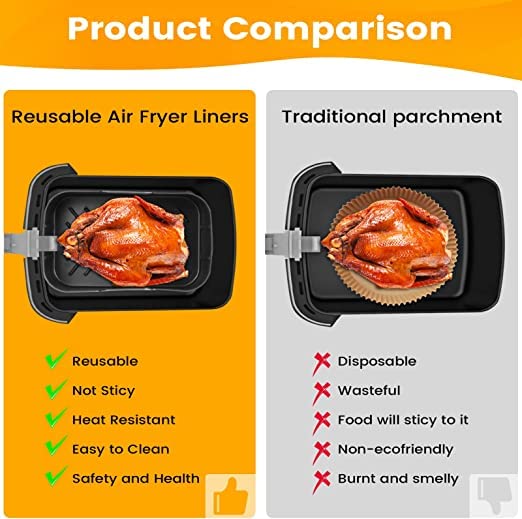 Premium Silicone Air Fryer Liners & Accessories Set