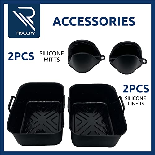 Large Silicone Air Fryer Liners for Ninja Dual Air Fryer (8PCS)