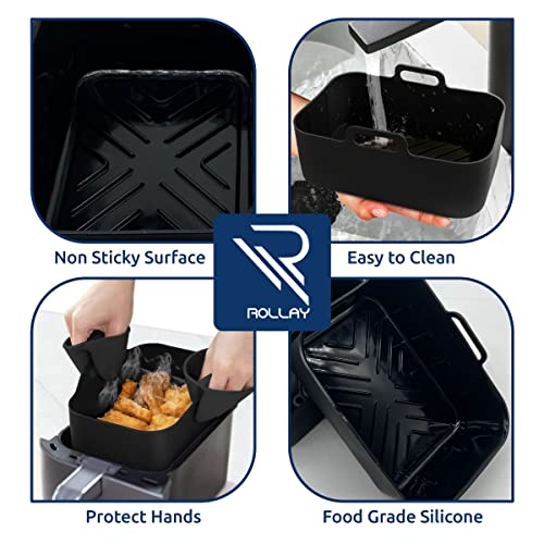 Large Silicone Air Fryer Liners for Ninja Dual Air Fryer (8PCS)