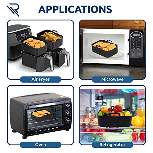 Large Silicone Air Fryer Liners for Ninja Dual Air Fryer (8PCS)