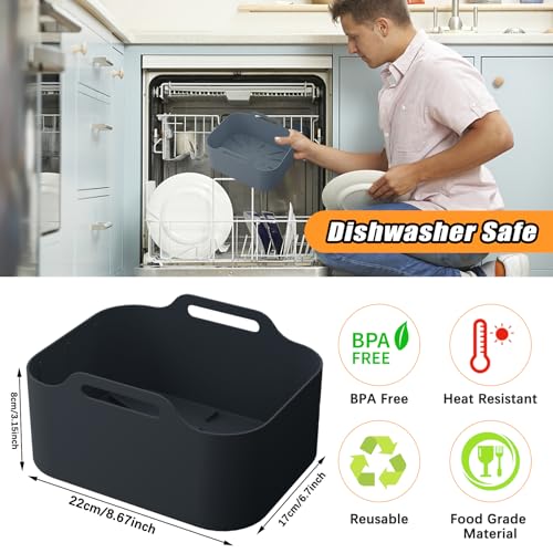 2PCS Silicone Liners for Ninja Dual Air Fryer