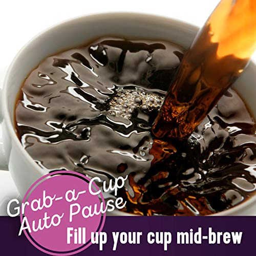 Sleek 12-Cup Black Coffee Maker with Auto Pause