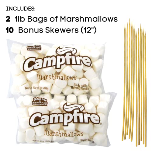 Large White Marshmallows with Roasting Sticks, 2 Pounds