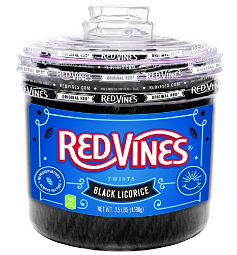 Red Vines Black Licorice Twists, 3.5LB Tub