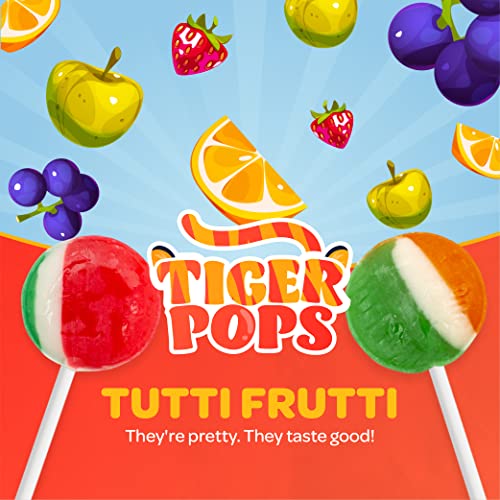 Funtasty Tiger Pops Fruit Flavor Lollipops Bulk Pack