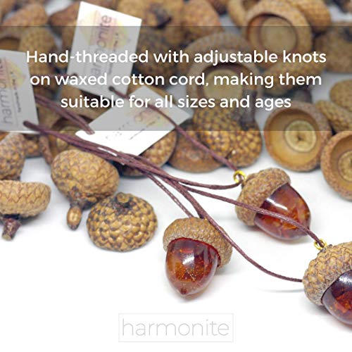 Handmade Baltic Amber Acorn Pendant Necklace