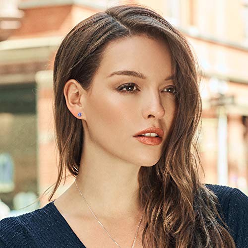 Sterling Silver Tanzanite Stud Earrings for Women