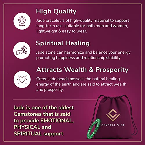 8mm Crystal Vibe Beaded Jade Bracelet - Luck & Wealth