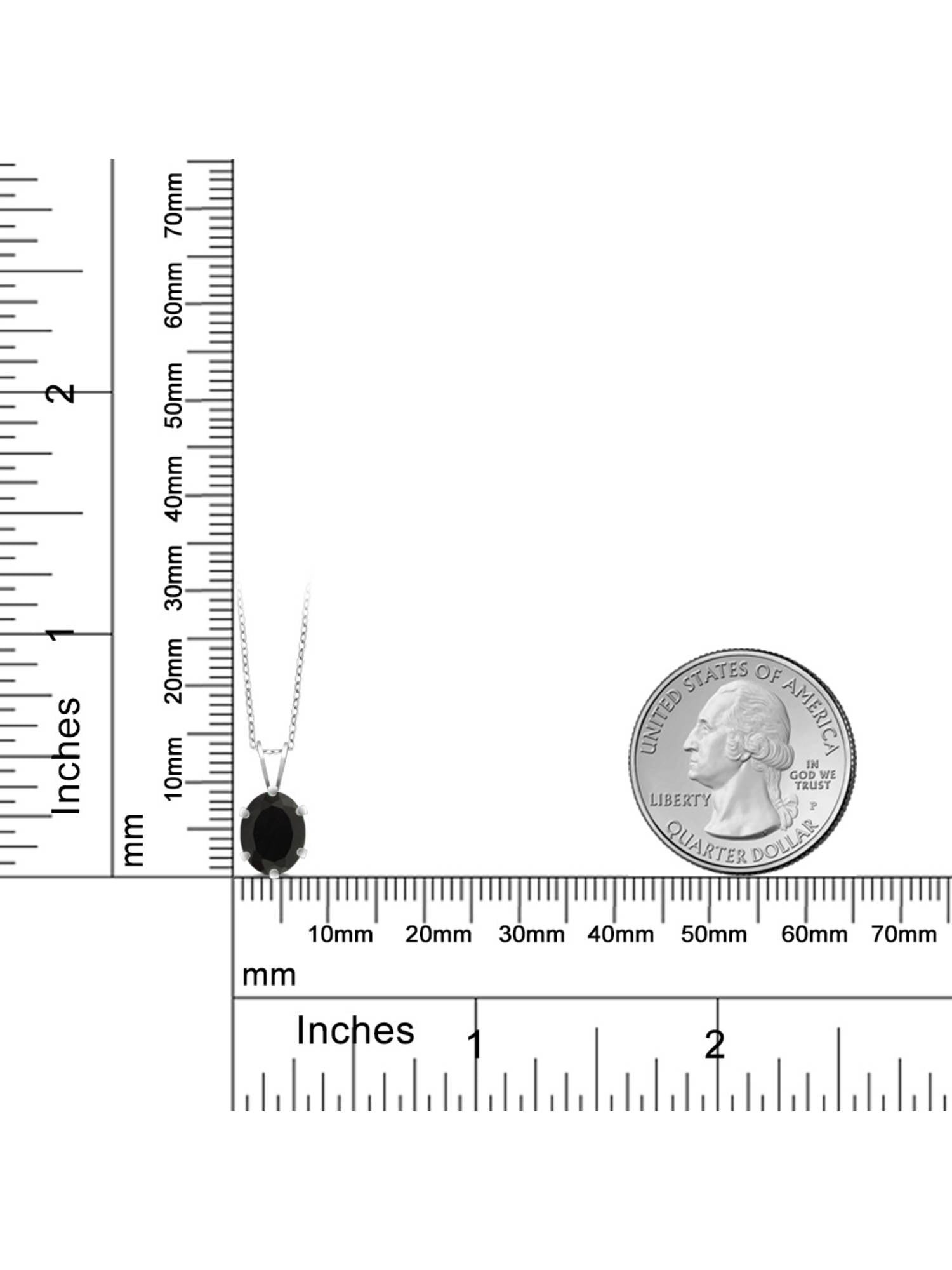 Sterling Silver Black Onyx Pendant Necklace