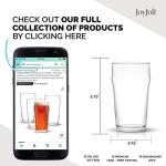 JoyJolt Grant 19oz Beer Pint Glass Set of 4