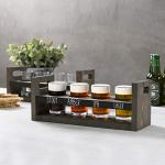 Vintage Gray Wood Beer Flight Sampler Set
