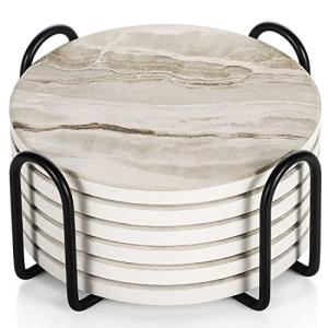 Set of 6 Black Marble Drink Coasters