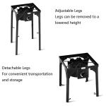 High-Output Portable Camp Stove with Adjustable Legs