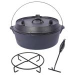 Pre-Seasoned Cast Iron Dutch Oven for Campfire Cooking
