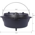 Pre-Seasoned Cast Iron Dutch Oven for Campfire Cooking