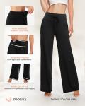 ZOOSIXX Women’s Black Wide Leg Comfy Pajama Pants