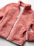 Girls' Mauve Sherpa Fleece Full-Zip Jacket