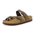 CUSHIONAIRE Luna Slide Sandals for Women, Brown
