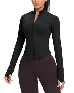AVGO Women's Black Cropped Workout Jacket