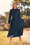 PRETTYGARDEN Women's V Neck Midi Dress in Navy