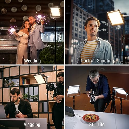 Neewer Bi-Color LED Video Light Kit with Stands