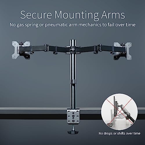 Adjustable Steel Dual Monitor Stand for 30" Screens