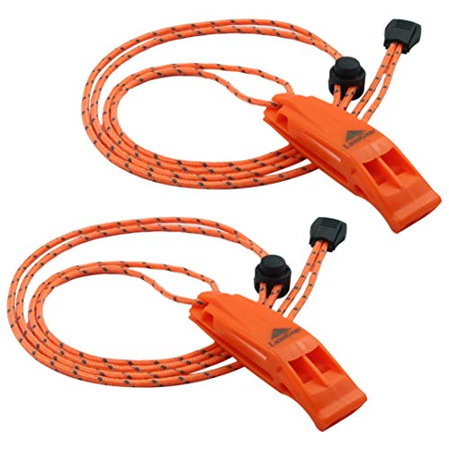 Emergency Whistles with Lanyard - 2 Pack