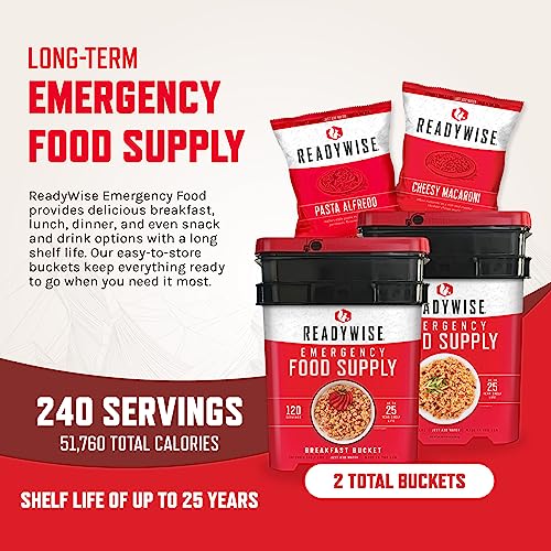 Emergency Food Supply: Freeze-Dried Meals, 240 Servings