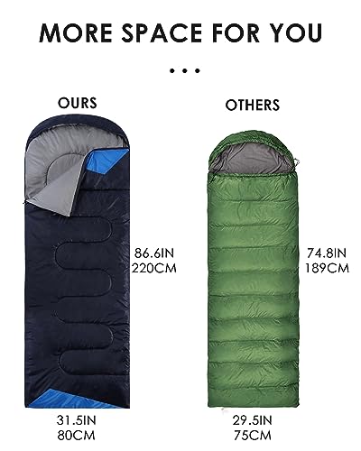 Adults Cold Weather Sleeping Bags, Lightweight & Waterproof