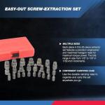 NEIKO 04204A Hex-Head Multispline Screw and Bolt Extractor Set, Easy-Out Screw Extraction, Broken Bolt Remover, Stripped Fastener Tool, 1/8 Inch to 7/8 Inch in 1/32-Inch Increments, CrMo, 25 Pieces