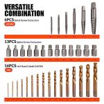 Coobeast 35 Pcs Screw Extractor and Left Hand Drill Bits Set, Easy Out Screw Extractor Kit with HSS Steel Reverse Drill Bit for Broken Nuts, Stripped Bolts Remove