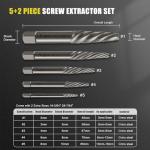 TOPEC Damaged Screw Extractor Set, 7 Piece Easy Out Bolt Extractor for Easily Remove Broken Bolts, Stripped Screws, Studs 