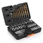 YEKEPRO 40 Pcs Bolt & Screw Extractor Set with Left Hand Cobalt Drill Bit Set, Easy Out Broken Stripped Screw Removal Tool for Damaged, Frozen, Studs, Rusted, Rounded-Off Bolts, Nuts & Screws, T15139