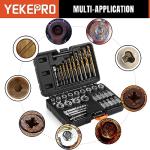YEKEPRO 40 Pcs Bolt & Screw Extractor Set with Left Hand Cobalt Drill Bit Set, Easy Out Broken Stripped Screw Removal Tool for Damaged, Frozen, Studs, Rusted, Rounded-Off Bolts, Nuts & Screws, T15139