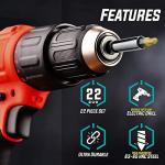 22Pcs Titanium Damaged Screw Extractor Set - Remover for Stripped Head Screws Nuts & Bolts Drill Bit Tools for Easy Removal of Rusty & Broken Hardware High Speed Steel 