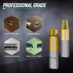 22Pcs Titanium Damaged Screw Extractor Set - Remover for Stripped Head Screws Nuts & Bolts Drill Bit Tools for Easy Removal of Rusty & Broken Hardware High Speed Steel 