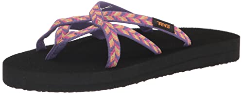 Retro Geometric Pink Teva Women's Olowahu Flip-Flops