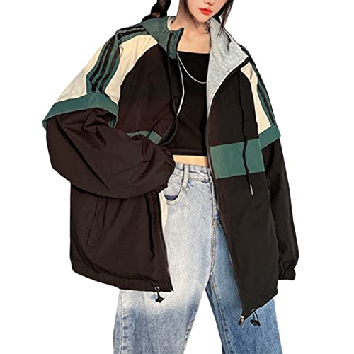Y2K Women's Vintage Varsity Zip-Up Bomber Jacket